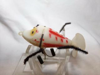 Vintage Mueller Perry Crazy Legs Fishing Lure 1 3/4 " Wht