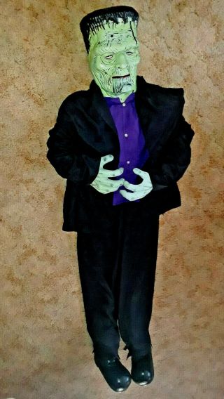 Gemmy 6 Feet Tall Singing / Talking Frankenstein Door Hanger Geeter Prop Rare