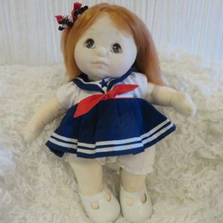 Vintage 1985 Mattel My Child Baby Doll With Red Hair And Brown Eyes