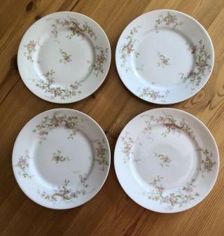 Antique Theodore Haviland Limoges France 7 1/2” Luncheon Dessert Plates Set Of 4