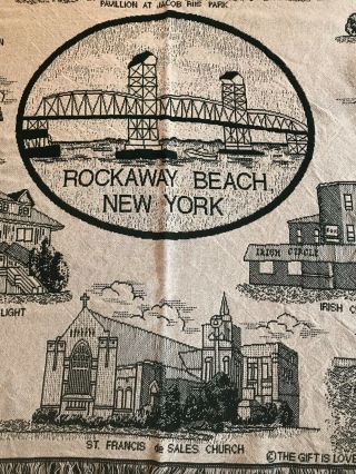 ROCKAWAY BEACH YORK NY BREEZY POINT LIGHTHOUSE 1997 THROW BLANKET RARE 3