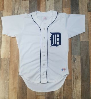 Rare Rawlings Adult 42 Detroit Tigers White Baseball Jersey