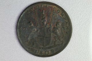 T39 1808 British East India Company 10 Cash Copper Unc Rare