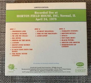 GRATEFUL DEAD Dave ' s Picks Volume 7 3 x CD Very Rare Horton 4/24/78 LIMITED HDCD 2