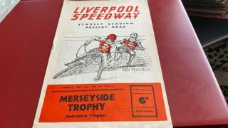Liverpool Speedway - - Merseyside Trophy - - Programme - - 2nd May 1960 - - Rare