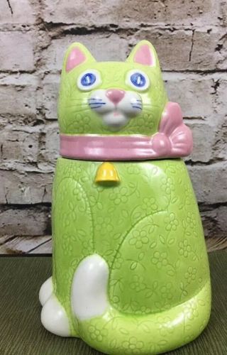 Rare Vintage Green Cat Poppytrail Pottery By Metlox Made In California