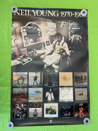 Rare Neil Young Promo Poster 1970 - 1980 Vintage Promo Poster 34x23