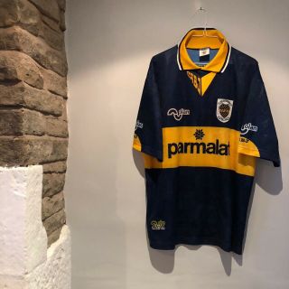 Large Mens Football Shirt Boca Juniors Number 8 1995 Very Rare Of