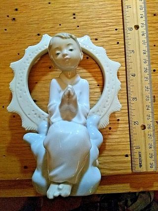 Rare Lladro Nao 1445 Porcelain Boy Child Praying Figurine,  Hard To Find,  Retired