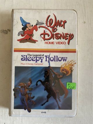 Walt Disney Home Video The Legend Of Sleepy Hollow Vhs,  Bonus Cartoons Rare Htf