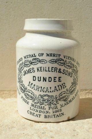 Rare Maling " K " James Keiller Dundee Marmalade Advertising Stoneware Pot C1900