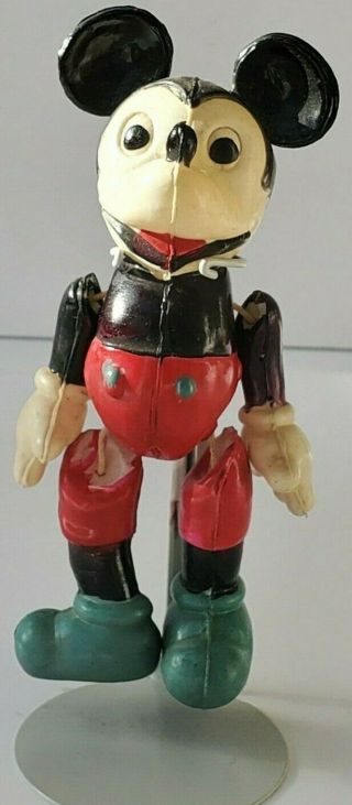 Vintage Rare 1930s Walt Disney Mickey Mouse Jointed Celluloid Figure