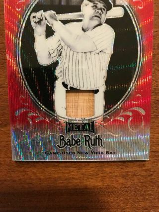 Babe Ruth 2019 Leaf Metal Red Wave Edition Real Game Bat (rare) 01/02