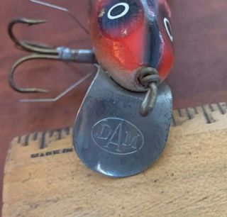 Vintage D.  A.  M.  Jointed Wood Wobbler Fishing Lure Germany,  Rare Fishing Lure
