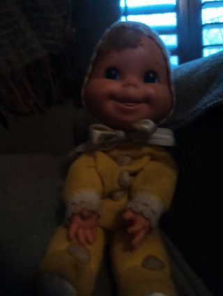 Vintage Yellow Baby Beans Doll By Mattel 1970.  She Is 12 Inches Tall When She S