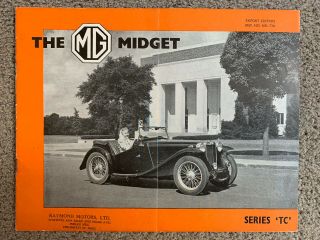 Mg Midget Tc Series Sale’s Brochure 1947 16 Pages Very Rare