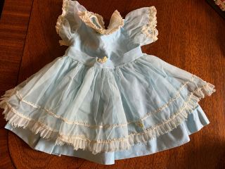 Two Piece Vintage Baby Doll Dress With Apron Blue With White Accents