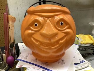 Very Rare Vintage Halloween Blow Mold Bucket Made By Toy Box Inc.