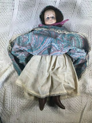 Antique Composition Head and Cloth Body - Detailed Clothing - Doll 3