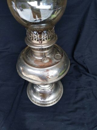 Antique Bradley and Hubbard B&H Oil Lamp (Nickel Plated Brass?) 2