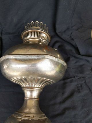 Antique Bradley and Hubbard B&H Oil Lamp (Nickel Plated Brass?) 3