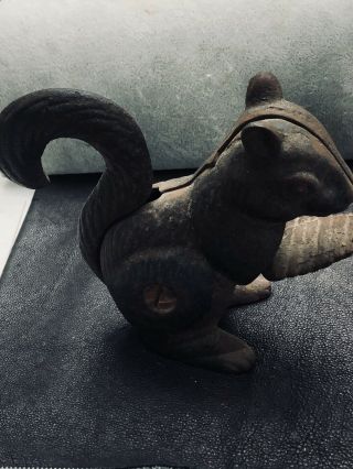 Rare Antique 1950 Cast Iron Squirrel Nutcracker 2