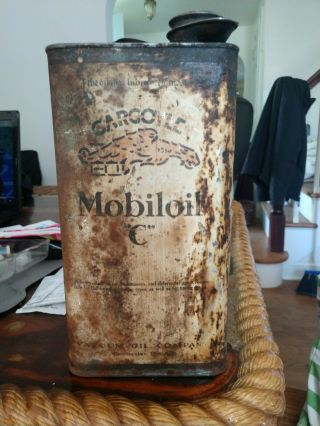 1920s Vintage Rare Gargoyle Mobiloil C For Gears Oil Tin Can Automobile Tin Usa