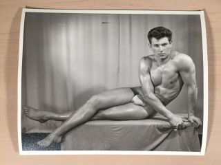 Athletic Young Model,  Muscular Physique,  Posing Strap Era Male Nude 4x5