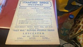 Stamford Bridge V Nottingham - - - Speedway Programme - - 9th May 1931 - - Rare