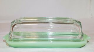 Fire King Jadeite Butter Dish w/ Crystal Lid RARE 1/4 Pound 3