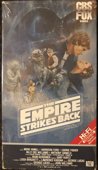 Empire Strikes Back Star Wars Vhs Rare Oop Cbs Fox Video Early Hi Fi Release