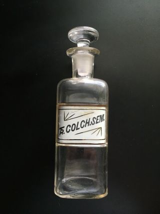 Apothecary Bottle Label Under Glass Tr.  Colch.  Sem