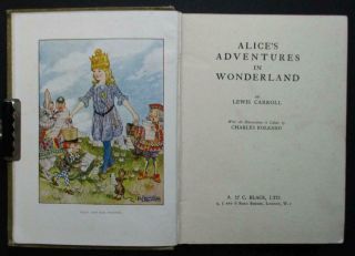 Rare 1929 First Edition Alice In Wonderland Charles Folkard Colour Illustrated