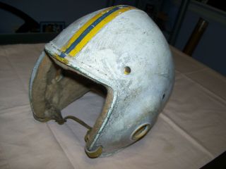 Old Vintage Football Helmet With Wool Lining Size Medium Maker Unknown