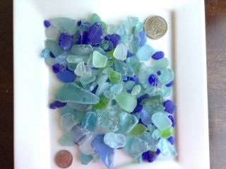 Surf Tumbled Craft Sea Glass From Hi Rare Ocean Shades Cobalt Aqua Lime