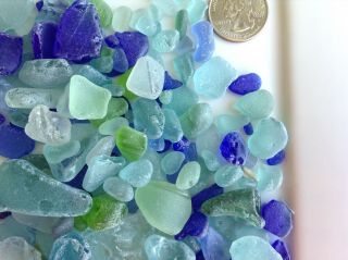 Surf Tumbled Craft Sea Glass from HI Rare Ocean Shades Cobalt Aqua Lime 3