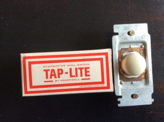 Vintage Honeywell White Tap Lite Light Wall Switch Push Button,  Single Pole
