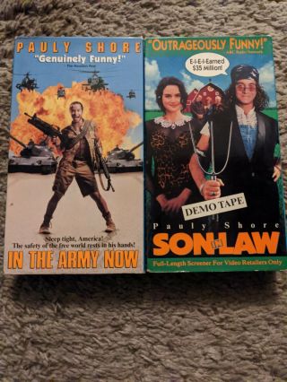 Pauly Shore Vhs - Son In Law Demo - Rare.  And In The Army Now.