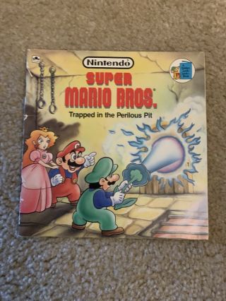 Vintage Nintendo Mario Bros Trapped In The Perilous Pit Golden Book Rare