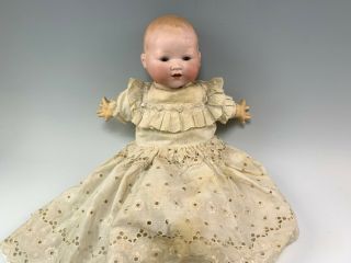 Antique 17 - 1/2 " Armand Marseille Bisque Baby Doll,  Cloth & Compo Body