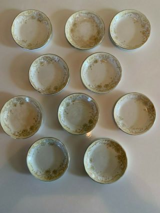 Antique Doulton Burslem " Rosamond " 3 " Dishes (set Of 10) Salt/butter/tea Bags