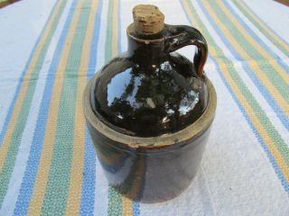 Vintage Antique Half Gallon Or 2 Quart Stoneware Brown Jug
