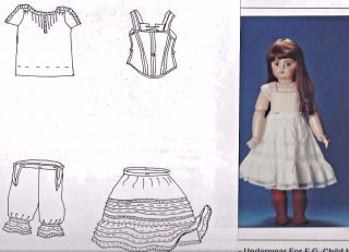 26 " Antique French Bru/jumeau Doll Underwear/training Corset/chemise/slip Pattern