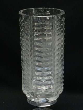Rare Cylindrical Waterford Cut Crystal Flower Vase 24603063 10.  5 " H