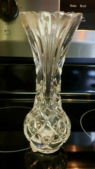 Rare Vintage “ferndale” Crystal 7.  5 " Bud Vase Giftware Czech Republic