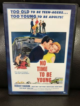 No Time To Be Young,  1957,  Robert Vaughn,  (dvd,  2010),  Vg,  Rare,  Oop Dvd