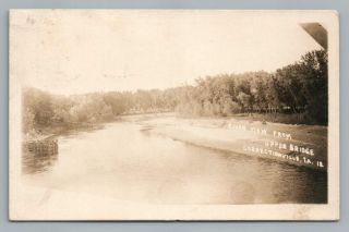 Sioux River From Upper Bridge Correctionville Iowa Rppc Antique Photo 1914