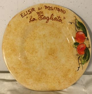 Rare Rale Pottery Pasta Plate,  11”,  Made In Italy,  Elisir Di Positano