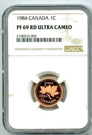 1984 Canada Cent Ngc Pf69 Rd Proof Penny Extremely Rare Pop Only 13