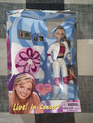 Very Rare Britney Spears Live In Concert White Outfit Doll W/ Cd Box